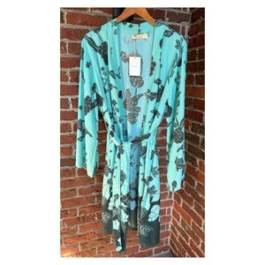 NWT Anthropologie Beachgold Kimono in Batik Forest  Size Small